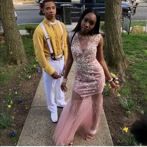 Junior prom dress with necklace